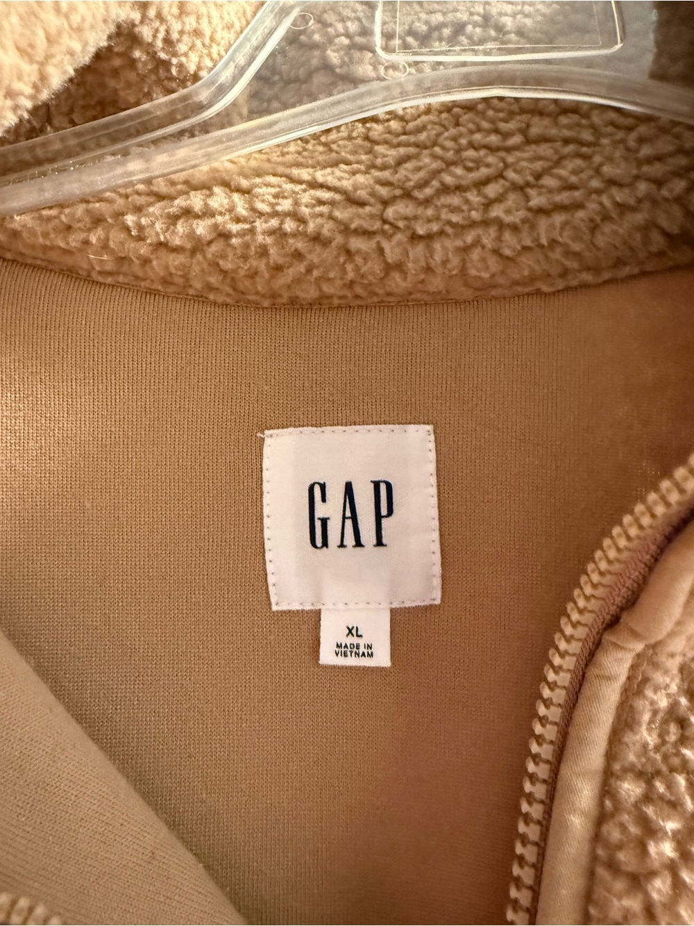 GAP Tan Sherpa-Lined Zip Hoodie - Picture 2 of 3